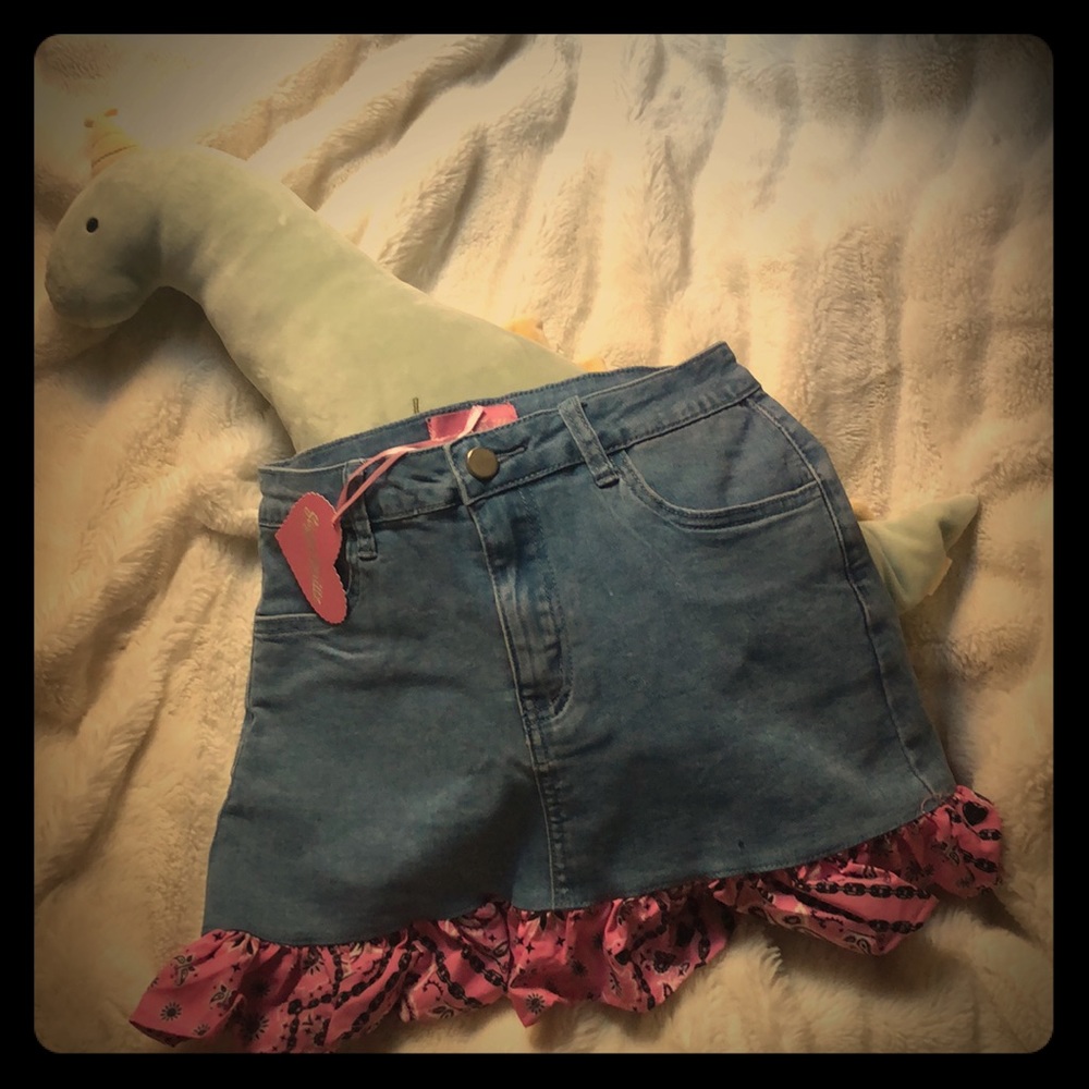 SugarThrillz Mini-Skirt Denim by Dolls Kill